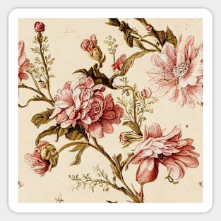 Vintage Peach and Pink Romantic Floral Sticker